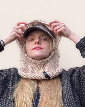 JEDWAB MERINO balaclava kapturek