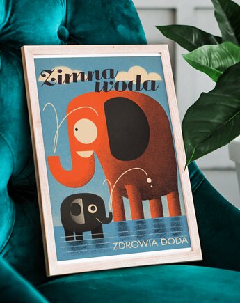 Plakat zimna woda słonie