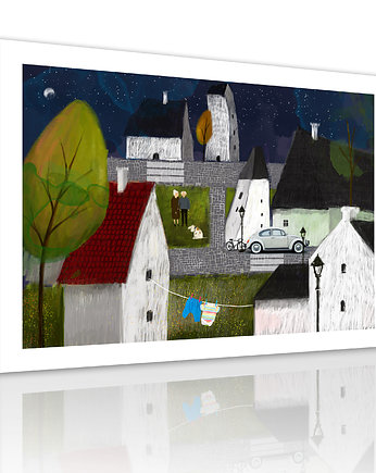 OBRAZ NA PŁÓTNIE - 120x80cm Miasto nocą