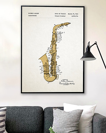 Plakat Saksofon - grafika z patentem