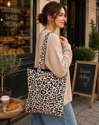 Torba shopper torba na zakupy shopperka torba zakupowa panterka
