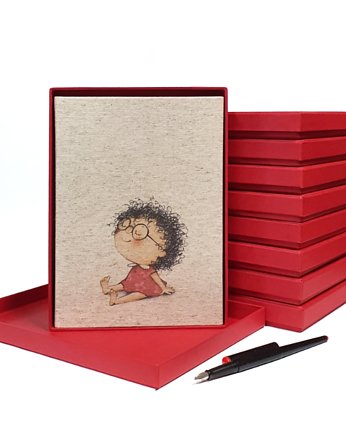 Notes Okularnica w kropki 15x21 cm ecru