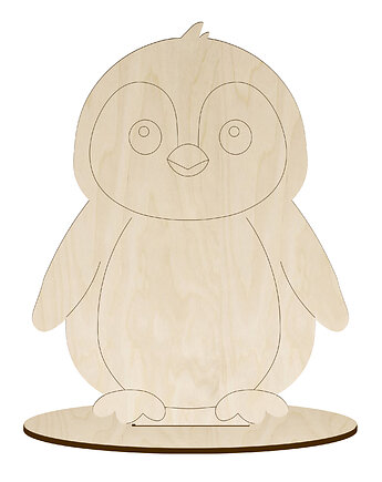 Pingwin Sklejka Drewniana Figurka Świąteczna Stojąca na Choinkę Dekor 10SZT, smxdsgn