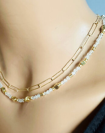 KRYSZTAŁOWE SNY- naszyjnik kryształ górski, koraliki, Anemon Atelier