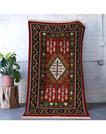 Dywan Vintage w Czerwieni z Etnicznym Tradycyjnym 120x180 cm, Nilla Home