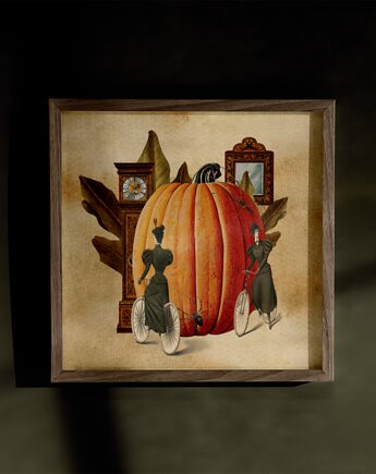 Grafika kolaż / plakat dekoracyjny Halloween gothic dynia