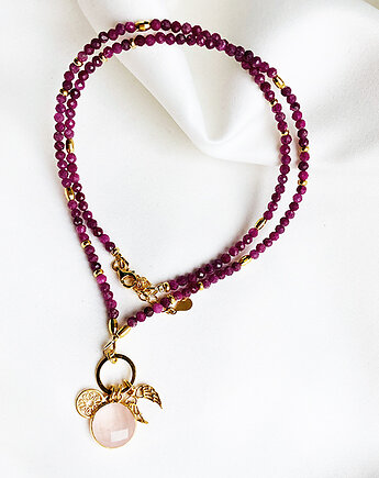 Moc  Miłości- NASZYJNIK z Rubinów, rubiny korale, Anemon Atelier