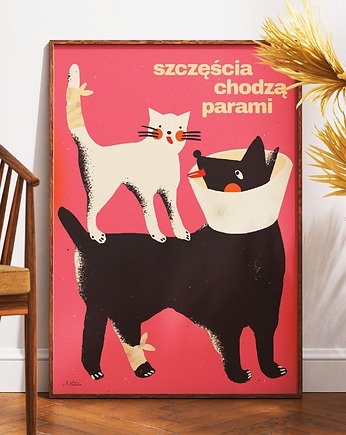 Plakat "Szczęścia chodzą parami"