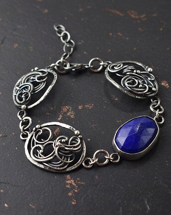 Soreva - srebrna bransoletka wire-wrapping III