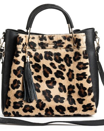 Torba skórzana Shopper - panterka (7210)