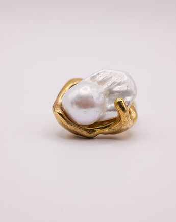 ROMEO sygnet Pearl złoty