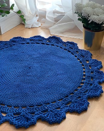 Okrągły dziergany dywan ,dywan sznurkowy 110cm, Knitting Factory