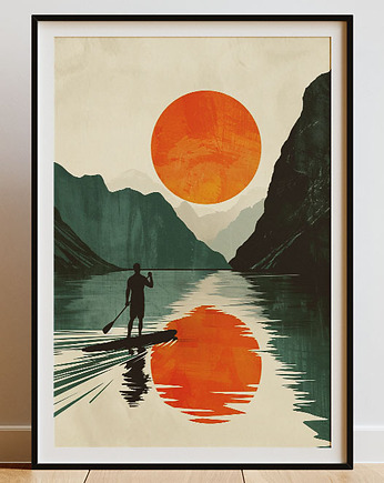 Plakat - Man on a paddle