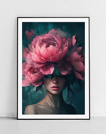 Plakat Romantyczny róż w kwiatowym raju