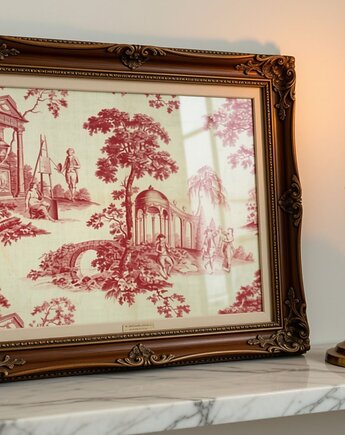 Plakat Toile de jouy sztuka ścienna, klasyczna dekoracja, sztuka francuska