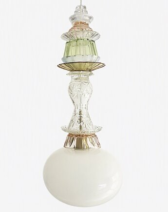 Lampa wisząca szklana artdeco prl vintage retro żyrandol