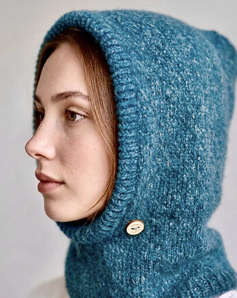 Ręcznie robiona balaclava miękki kapturokomin czapka z alpaką kolory