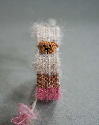 Bransoletka wykonana na krośnie z haftowanym pieskiem, Słońcem Tkane