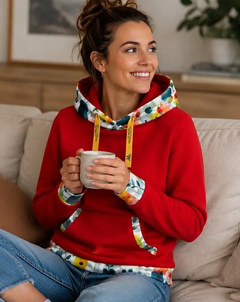 Bluza kangurka "Orientalna czerwień"