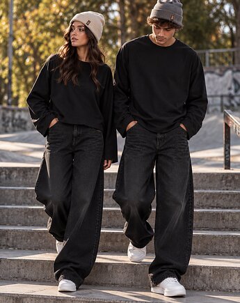 Longsleeve Boxy Fit-Czarny