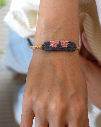 Tkana ręcznie bransoletka - "Cycki", Słońcem Tkane