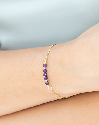 Ametyst - Bransoletka no.2 pozłacana, MUELLA