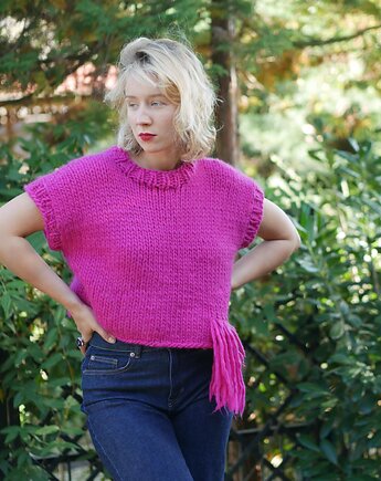 100% Merino sweter na drutach