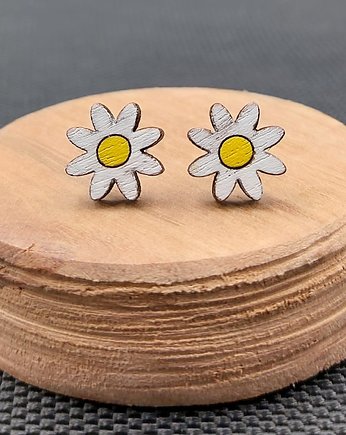Kolczyki drewniane STOKROTKI, SIAMIL ART