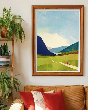 Górskie wędrówki - dwa stawy w górach - plakat fine art