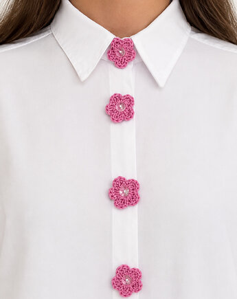 Buttoned up pink: nakładki na guziki 6 szt