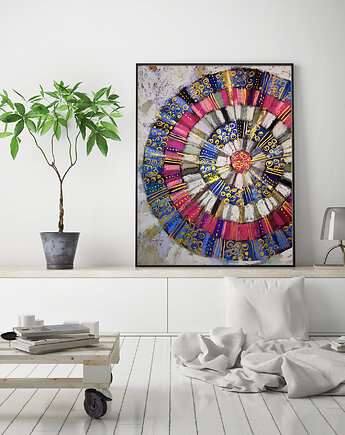 Mandala granatowa - plakat B2