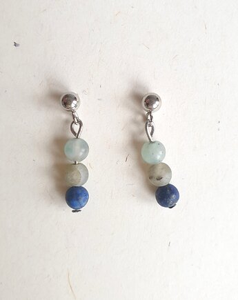Kolczyki DROPSY MINI lapis lazuli, labradoryt, lapis lotus