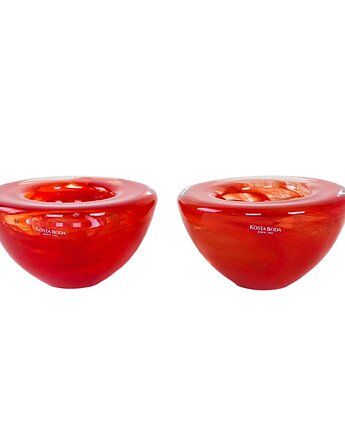 Zestaw świeczników szklanych, szwedzki design, lata 70, produkcja: Kosta Boda