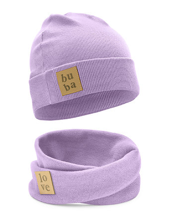 Czapka zimowa dzianinowa z kominem - fiolet., bubalove