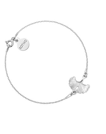 Srebrna bransoletka z liściem miłorzębu, SOTHO