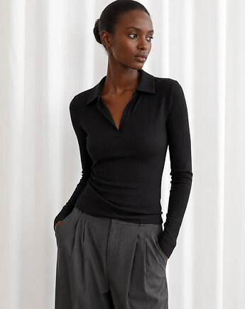 Longsleeve polo black