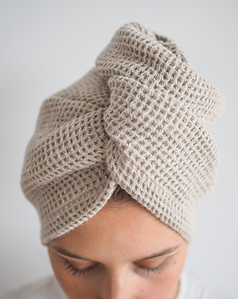 Lniany turban waflowy NATURAL