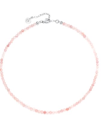 Choker na szyję z kwarcu różowego