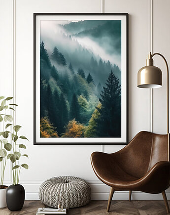 Plakat Cisza wśród leśnych mgieł