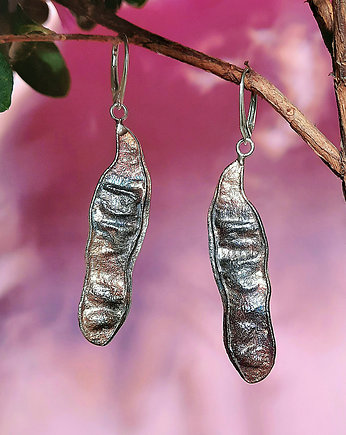 Kolczyki srebrne STRĄCZKI Kolekcja NATURA, ZIĘBA