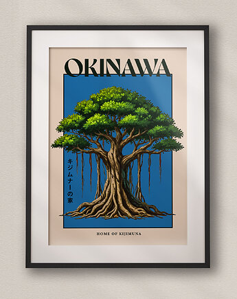 Plakat Okinawa - drzewo Gajumaru Japonia