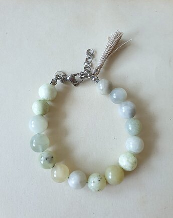 Bransoletka BOHO ART naturalny jadeit