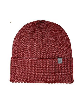Czapka 100% Merino - Bordowa