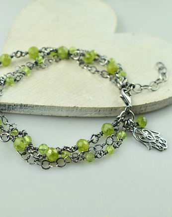 Peridot w srebrze - bransoletka