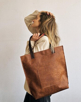 Torba Mr M Vintage ruda skóra naturalna