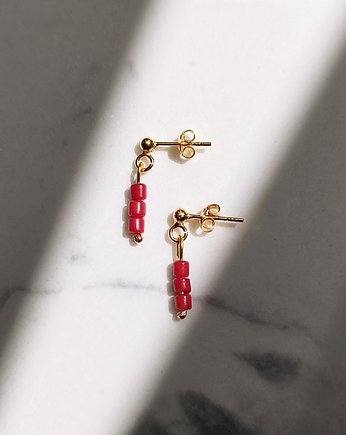 Kolczyki pozłacane Red Coral