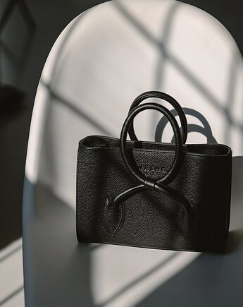 BOW BAG - skórzana torebka - czarna