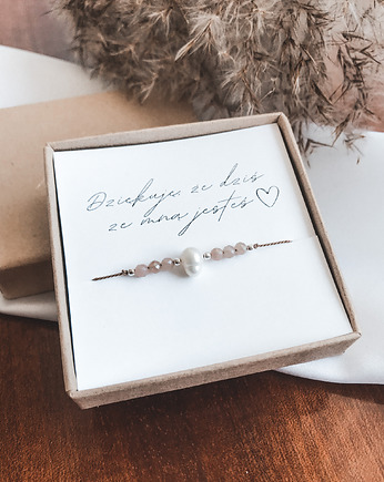 Delikatna bransoletka z dedykacją, podziękowanie, Tiny Stone