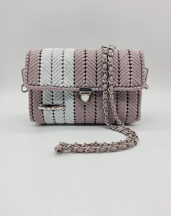 Kiki- torebka różowo-biała (srebrny glitter), K&D