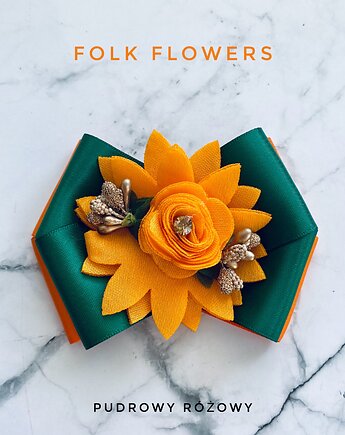 Brosza z kolekcji FOLK Flowers z kolorowym kwiatem New